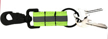Load image into Gallery viewer, Reflective Green Key Ring with Black Metal Clip